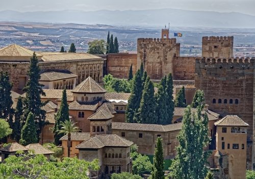 Het Alhambra vanaf de zijkant, Granada